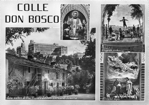 Cartolina Colle Don Bosco vedute Istituto Bernardi Semeria
