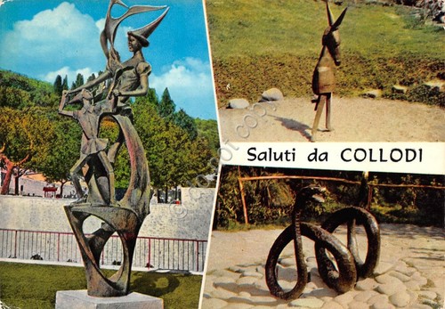 Cartolina Collodi 3 vedute (Pisa)