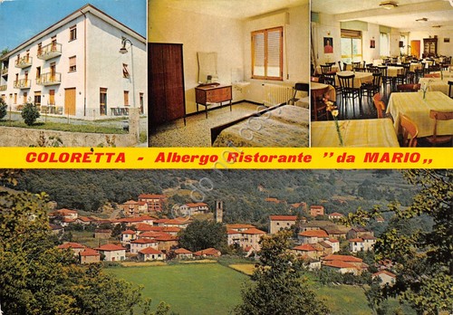 Cartolina Coloretta Albergo Ristorante da Mario vedutine 1981