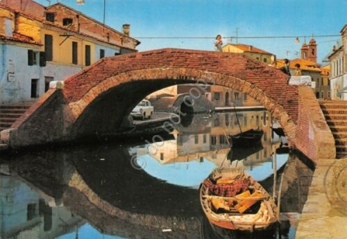 Cartolina Comacchio Ponte S. Pietro e Ponte dei Sisti 1986