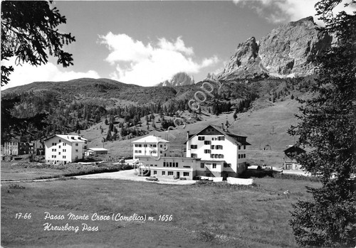 Cartolina Comelico Passo Monte Croce panorama 1964 Foto Ghedina