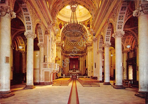 Cartolina Comiso Basilica SS. Annunziata interno anni '70