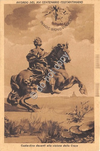 Cartolina Commemorativa 16 Centenario Costantiniano Costantino davanti alla Croc