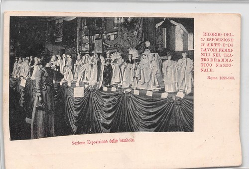 Cartolina commemorativa Esposizione Arte e lavori femminili nel teatro Bambole