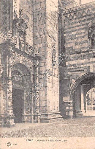Cartolina Como Duomo Porta della rana Ed Brunner 1909
