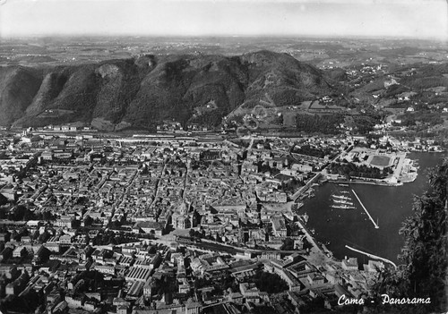 Cartolina Como Panorama aereo 1952 grinze
