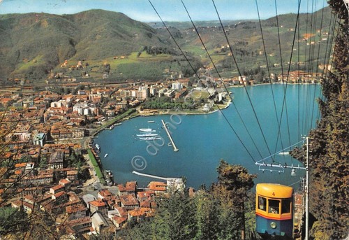 Cartolina Como Panorama con Funicolare Como Brunate 1969