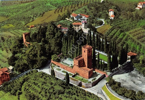 Cartolina Conegliano Veneto panorama aereo 1986