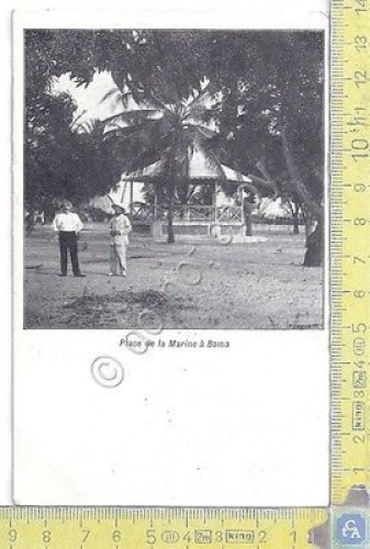 Cartolina Congo Belge - Place de la Marine a Boma …