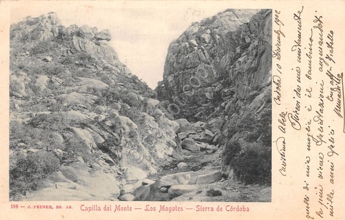 Cartolina Cordoba Argentina Capilla del Monte Los Mogotes 1902