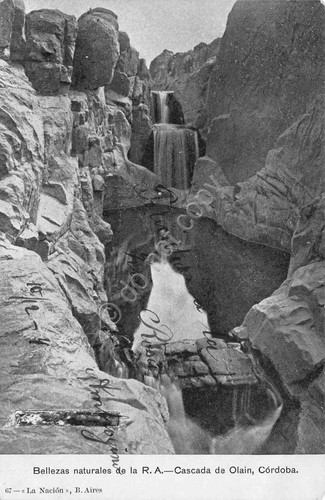 Cartolina Cordoba Argentina Cascata de Olain 1900 circa