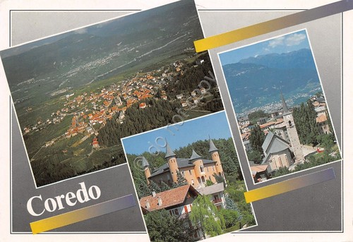 Cartolina Coredo Vedutine panorama dall'alto 1993 (Trento)