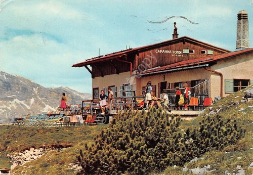 Cartolina Cortina d'Ampezzo Capanna Tondi animata 1972 (Belluno)