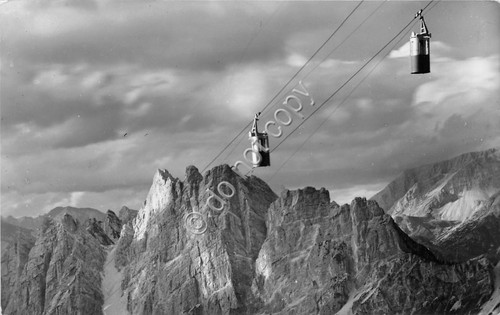 Cartolina Cortina Funivia Faloria Tondi 1952 (Belluno)