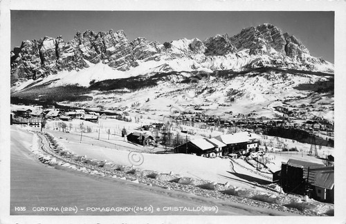Cartolina Cortina panorama 1939 Ghedina grinza