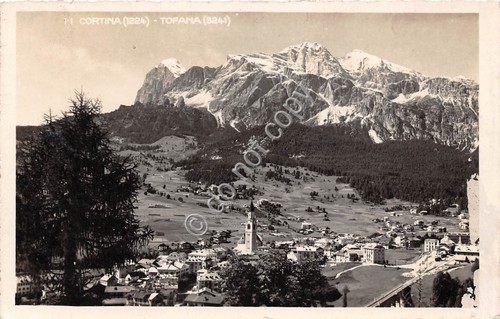 Cartolina Cortina panorama Tofana 1941 Foto Ghedina (Belluno)