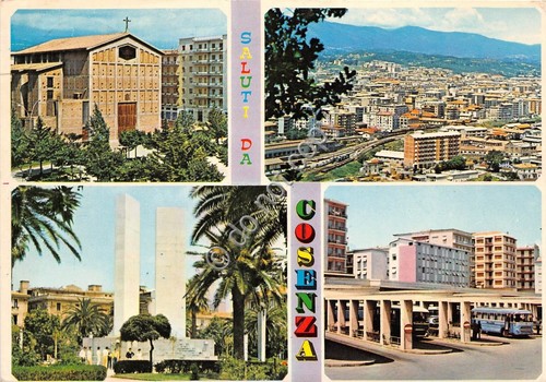 Cartolina Cosenza saluti da vedutine (Altre tematiche)