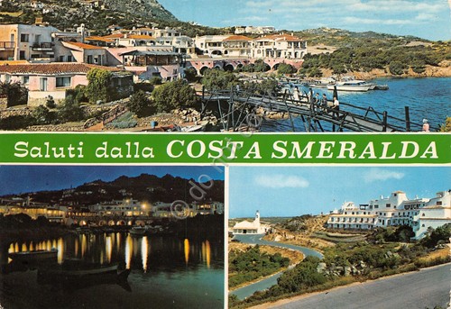 Cartolina Costa Smeralda vedute varie timbro Hotel Ringo