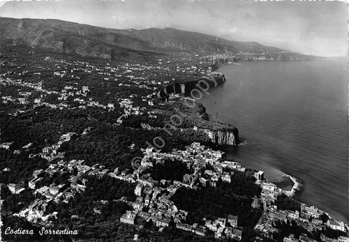 Cartolina Costiera Sorrentina panorama dall'alto 1950 (Napoli)