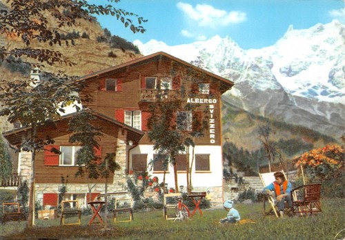 Cartolina Courmayeur albergo Svizzero