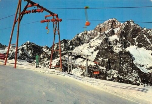 Cartolina Courmayeur campi di sci a Col Checrouit 1967 skilift …