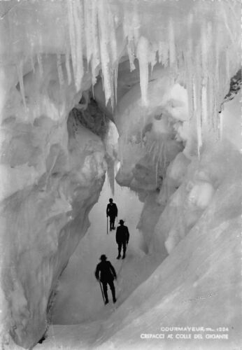 Cartolina Courmayeur Crepacci Colle del Gigante animata 1957