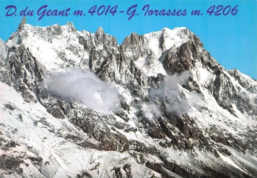 Cartolina Courmayeur Dente del Gigante Grandes Jorasses (Aosta)
