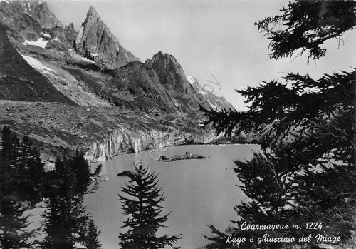 Cartolina Courmayeur Lago e ghiacciaio del Miage