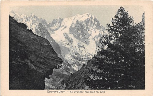 Cartolina Courmayeur Le Grandes Jorasses 1930