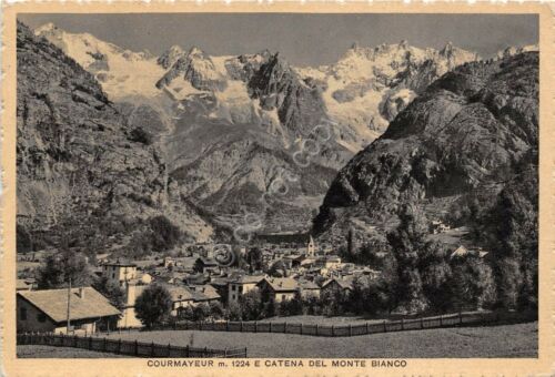 Cartolina Courmayeur Monte Bianco Panorama -1937 (Aosta)