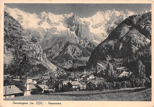 Cartolina Courmayeur Panorama 1938