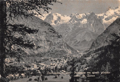 Cartolina Courmayeur Panorama con ghiacciai