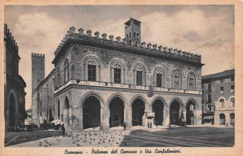 Cartolina Cremona Palazzo del Comune Via Confalonieri