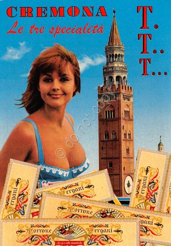 Cartolina Cremona torrone torre 3 specialità