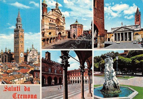 Cartolina Cremona vedute varie città