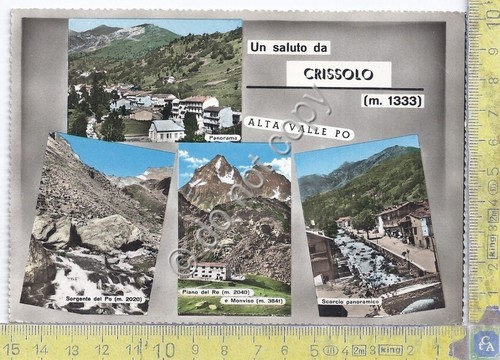 Cartolina Crissolo Gruss aus Saluti da anni '60 (Cuneo)