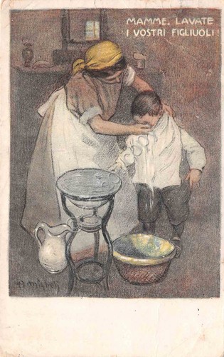 Cartolina Croce Rossa Italiana Giovanile - Mamme lavate i vostri …