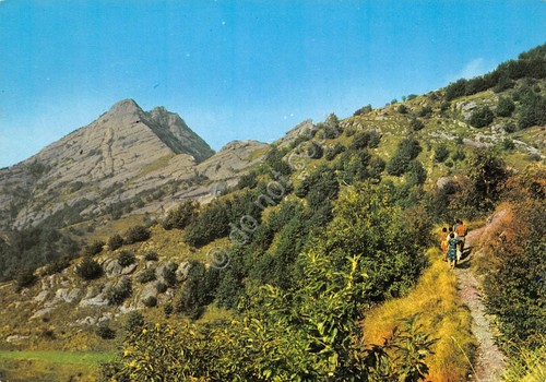 Cartolina Crocefieschi Rocce del Reopasso visto da Valle Sementella animata