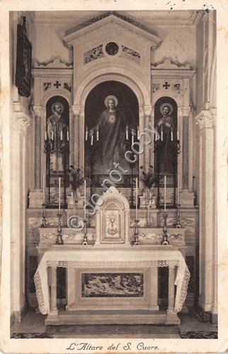 Cartolina Cuneo Collegio S. Tomaso d'Aquino l'Altare del Sacro Cuore …