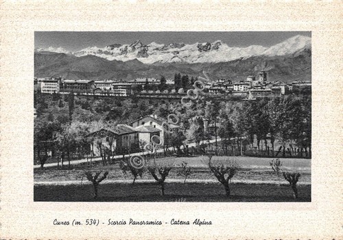 Cartolina Cuneo Panorama parziale catena delle Alpi