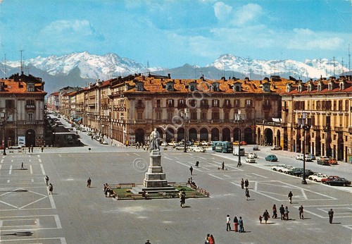 Cartolina Cuneo Piazza Duccio Galimberti Corso Nizza 1980
