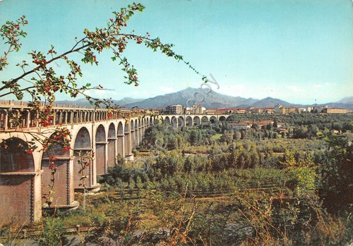 Cartolina Cuneo Viadotto sullo Stura e panorama 1967