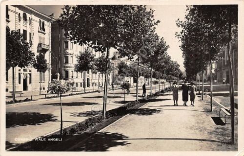 Cartolina Cuneo Viale Angeli animata 1950