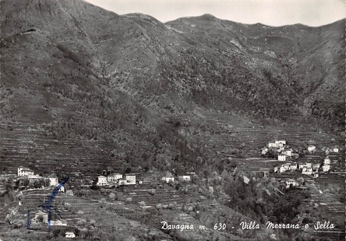 Cartolina Davagna Villa Mezzana e Sella Panorama