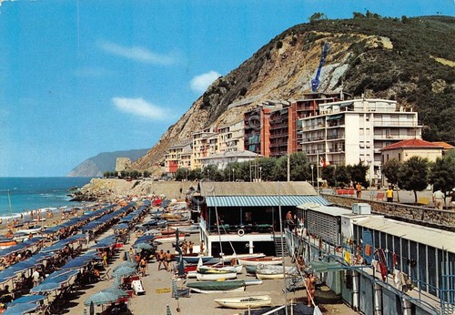 Cartolina Deiva Bagni Stella spiaggia animata 1976