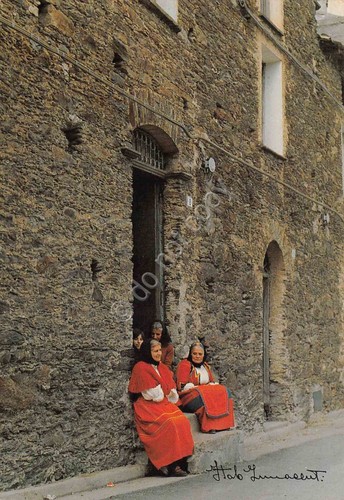 Cartolina Desulo Costume tradizionale donne