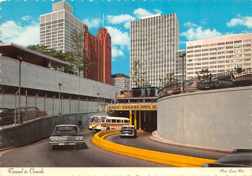 Cartolina Detroit Michigan Windsor Ontario Tunnel 1972
