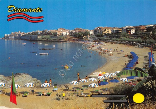 Cartolina Diamante Riviera dei Cedri spiaggia animata (Cosenza)