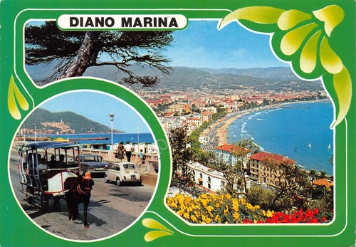 Cartolina Diano Marina 2 vedute (Imperia)