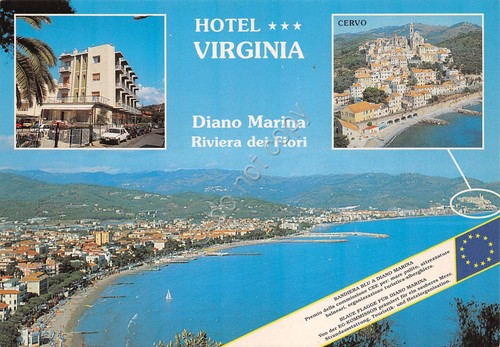Cartolina Diano Marina Hotel Virginia vedute (Imperia)